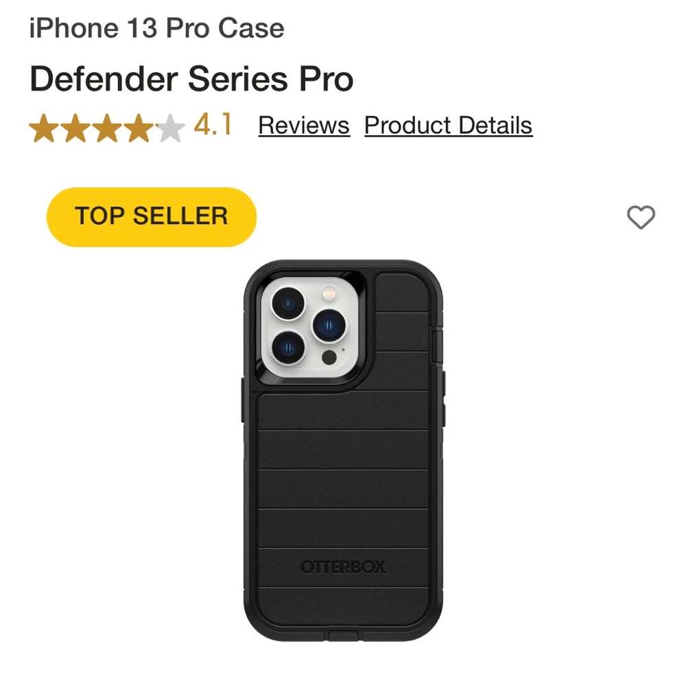 OtterBox Defender Pro Rugged Black Case iPhone 13 Pro
